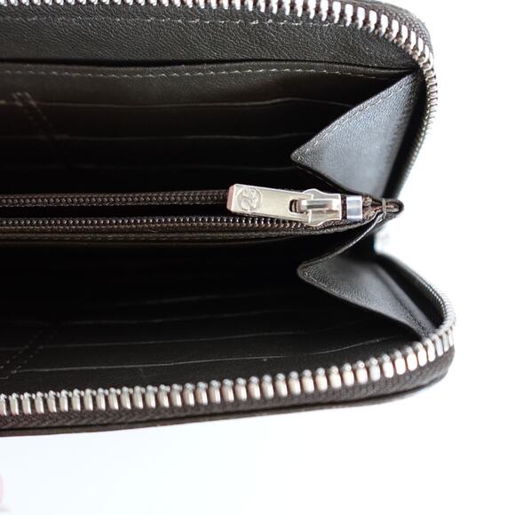 Longchamp Le Pliage Cuir Zip Around Long Continental Khaki Grey - Picture 15 of 16